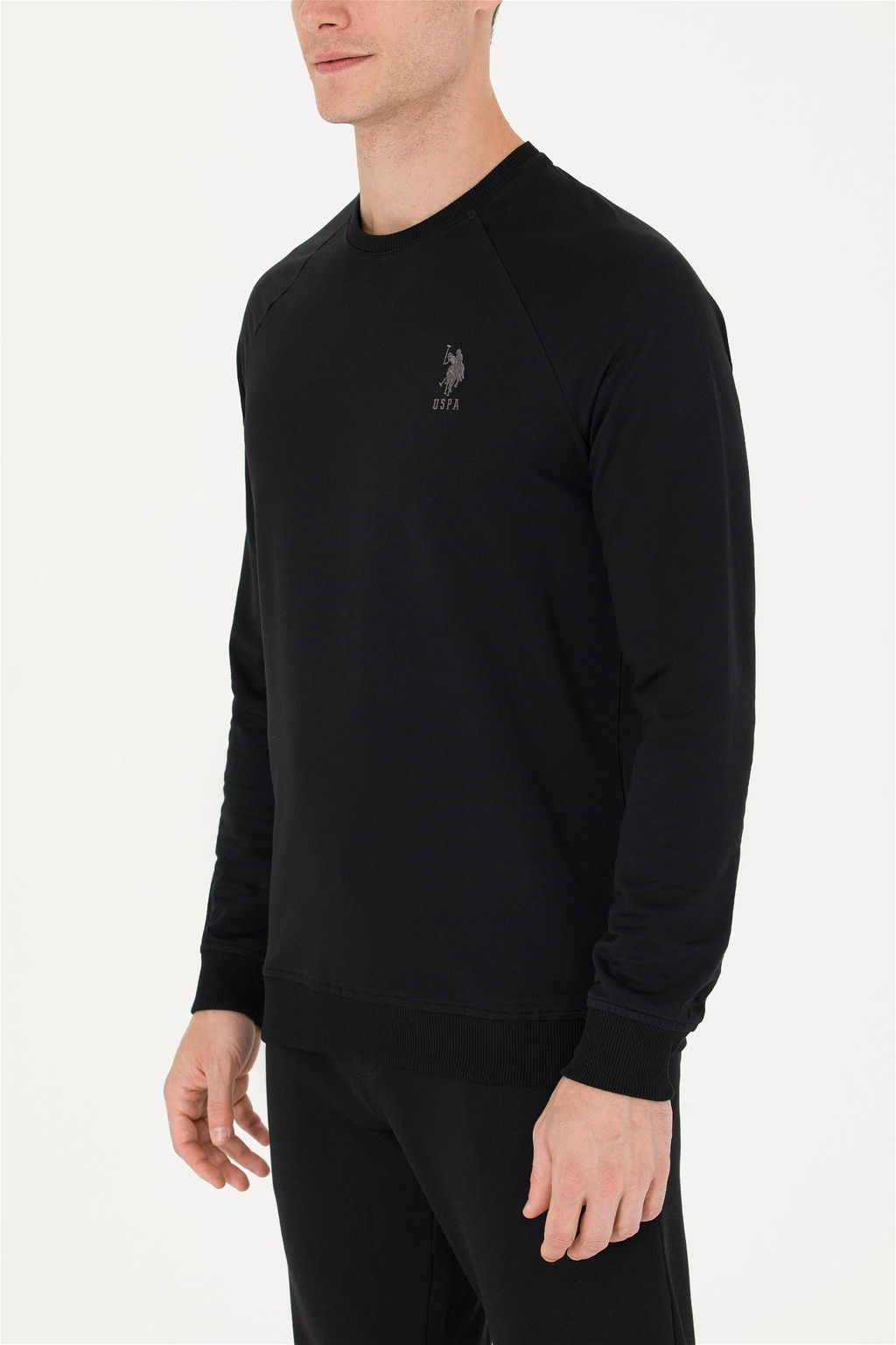 U. S. Polo Assn / Мужской черный базовый свитшот с круглым вырезом - U.s. polo assn фото 12