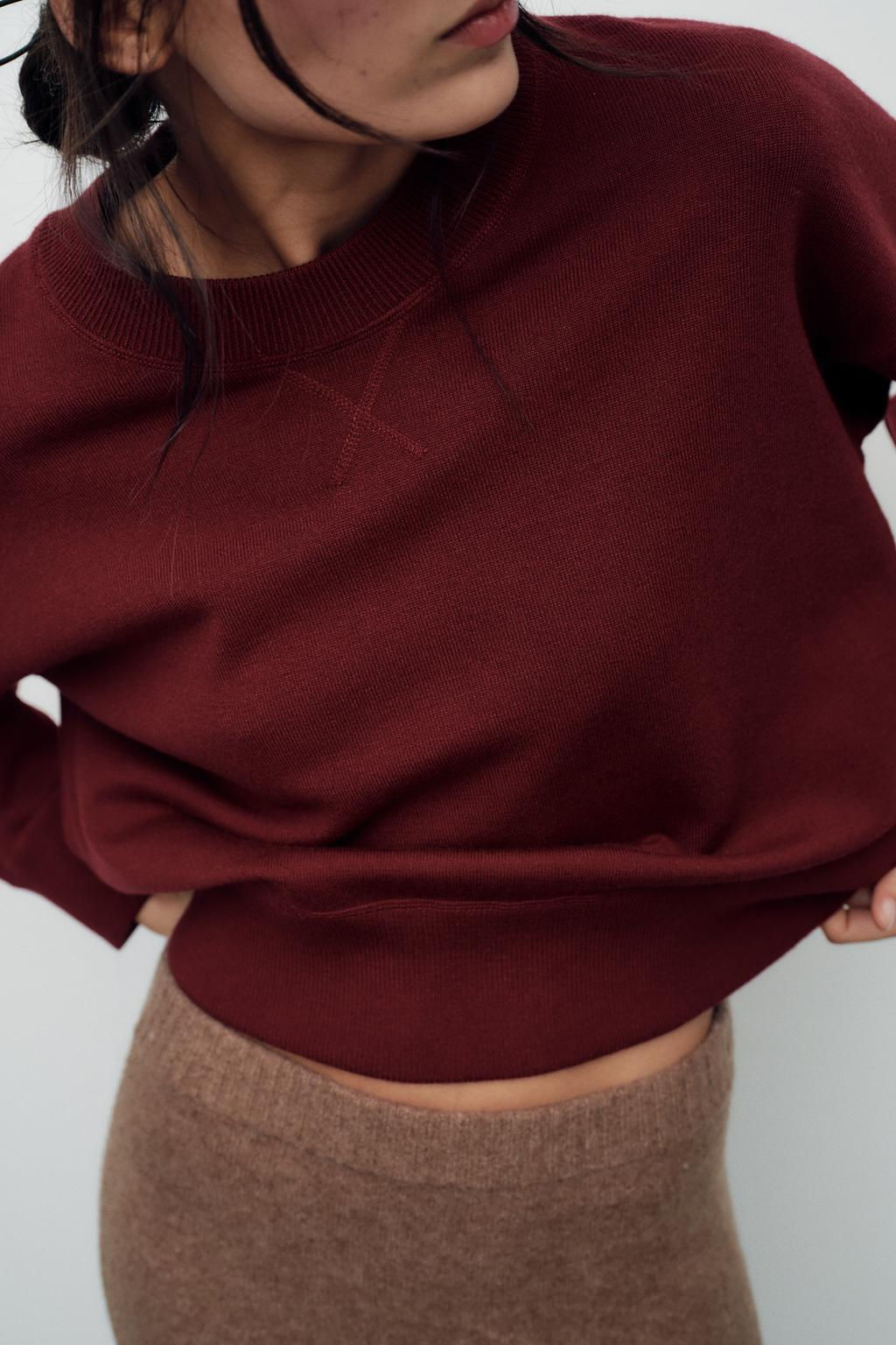 BASIC PLAIN KNIT SWEATSHIRT - Zara фото 22