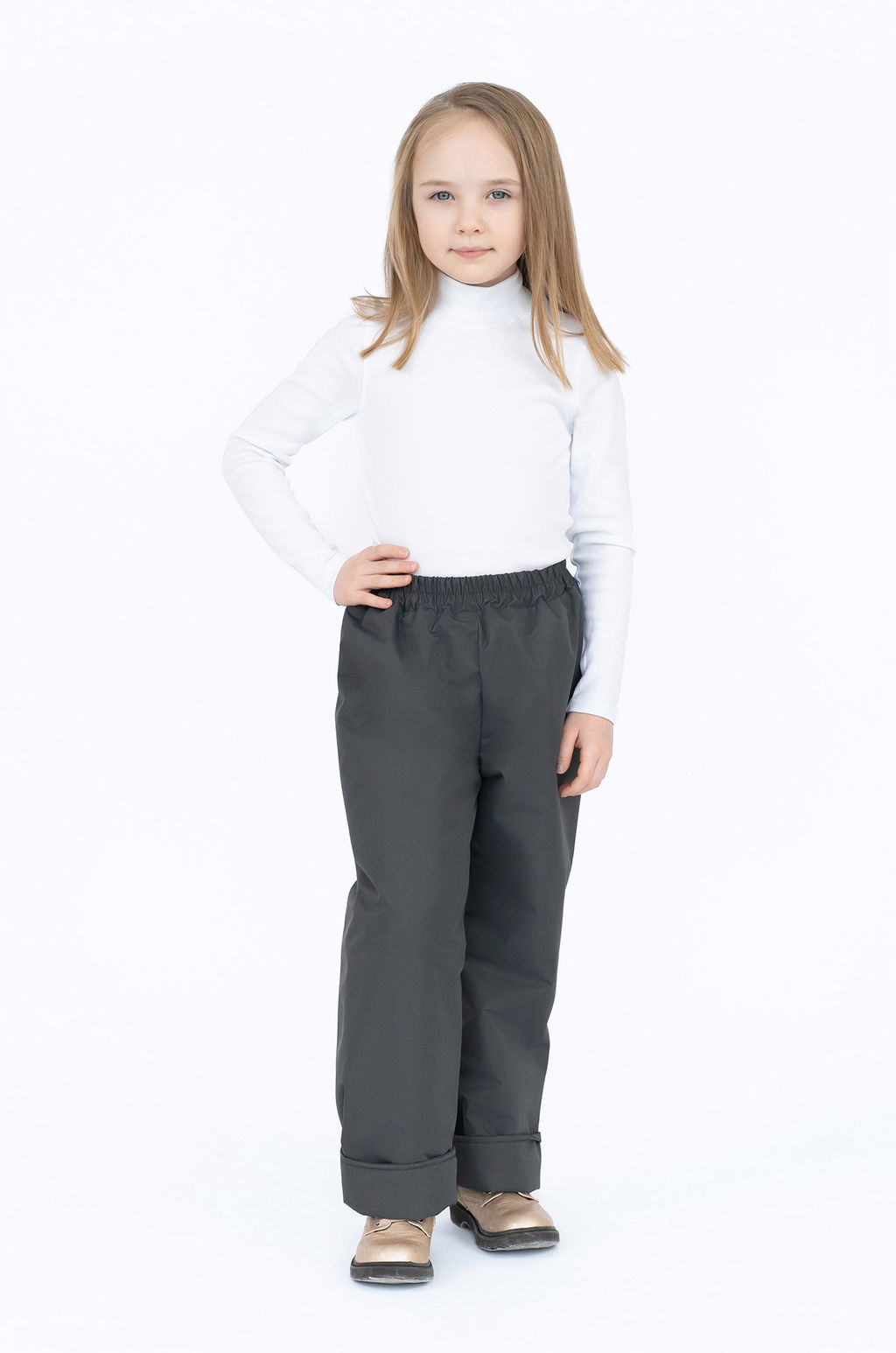 Брюки на поясе мембранные демисезонные черные - Arctic kids фото 6