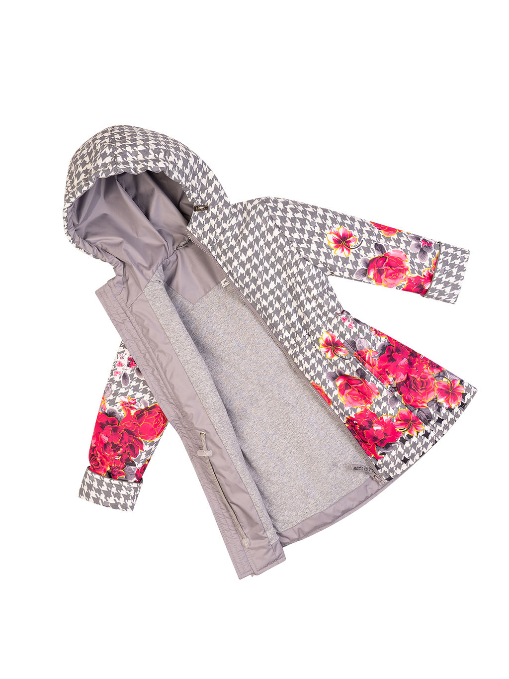 Куртка детская демисезонная сераяцветы