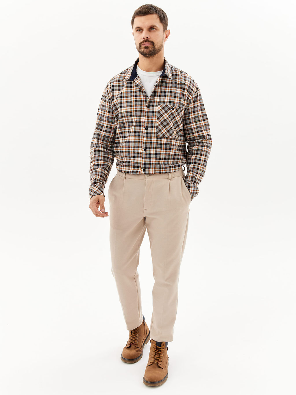 Сорочка мужская длинный рукав GREG S355/211/2025/1