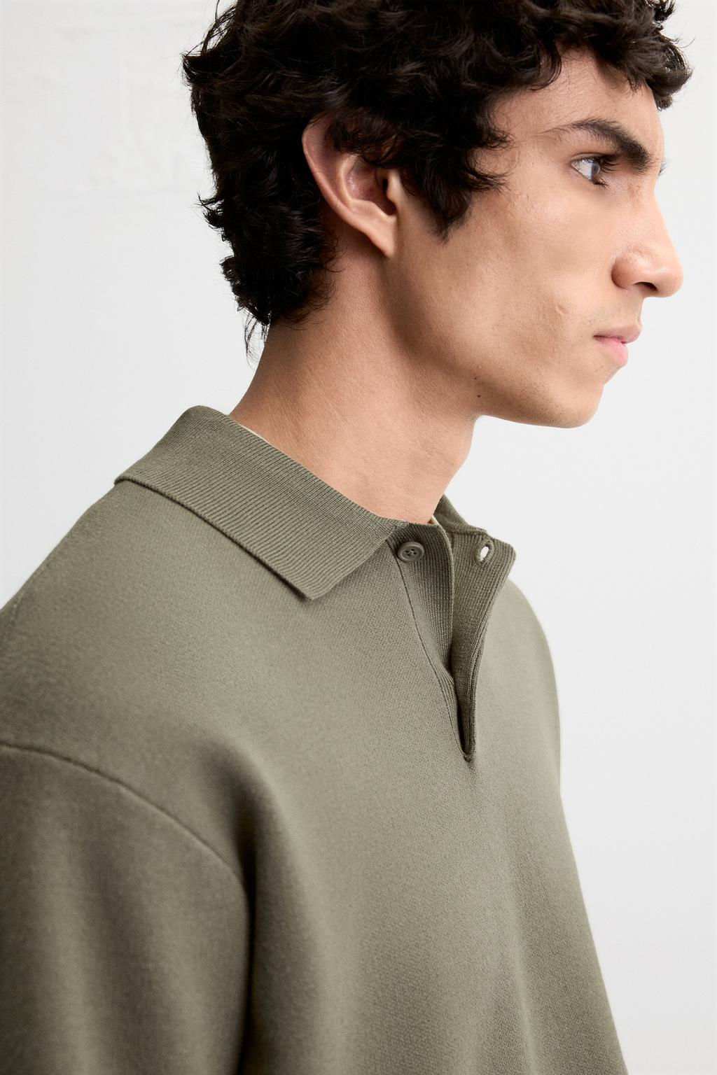 VISCOSE BLEND KNIT POLO SHIRT - Zara фото 32