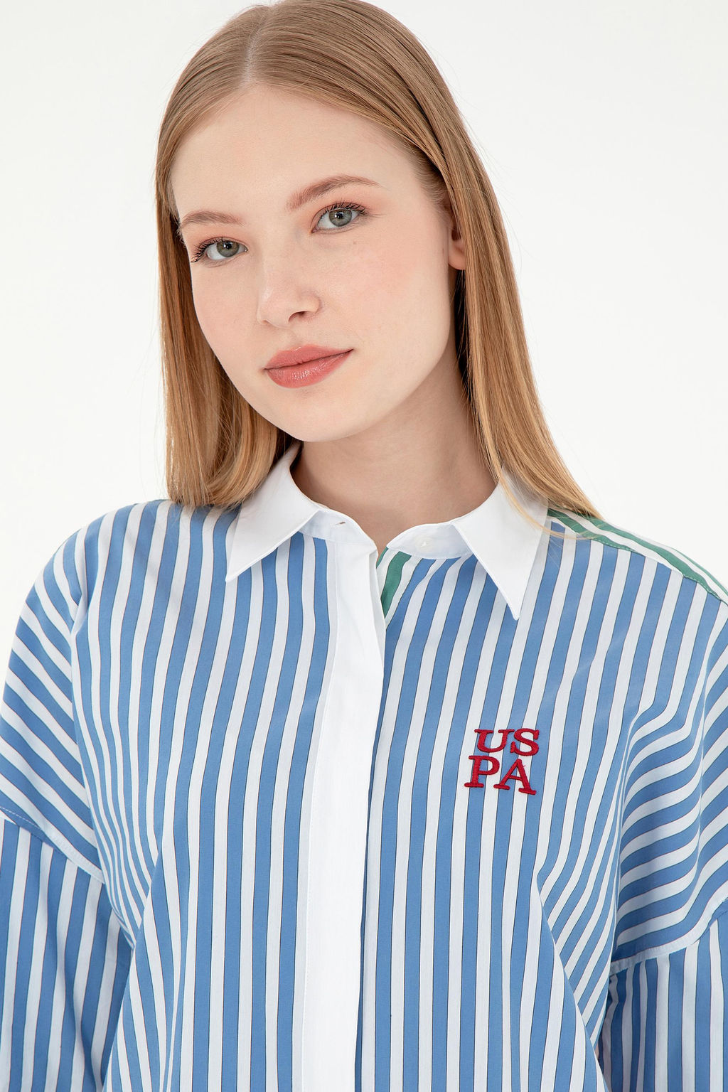 Женская темно-синяя рубашка с длинным рукавом Неожиданная скидка в корзине - U.s. polo assn фото 2