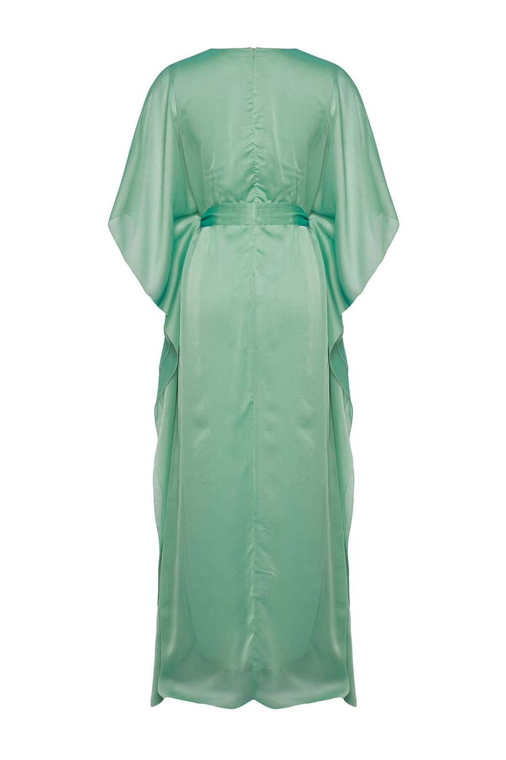 TRENDYOLMILLA Mint V Yaka Sifon Dokuma Maxi S?k Abiye Elbise TPRSS25AE00044  фото 7
