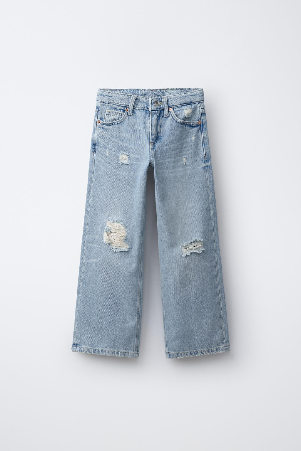 JEANS WIDE LEG CROCHET / Azul