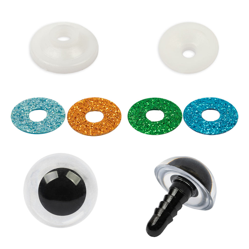 HobbyBe PGSB-16 Глаза пластиковые с блестящей вставкой d 16 мм 5 х 2 шт. синий