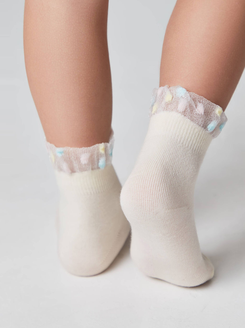Цена за 2 пары CONTE-KIDS Короткие носки с воздушным пикотом TIP-TOP капучино