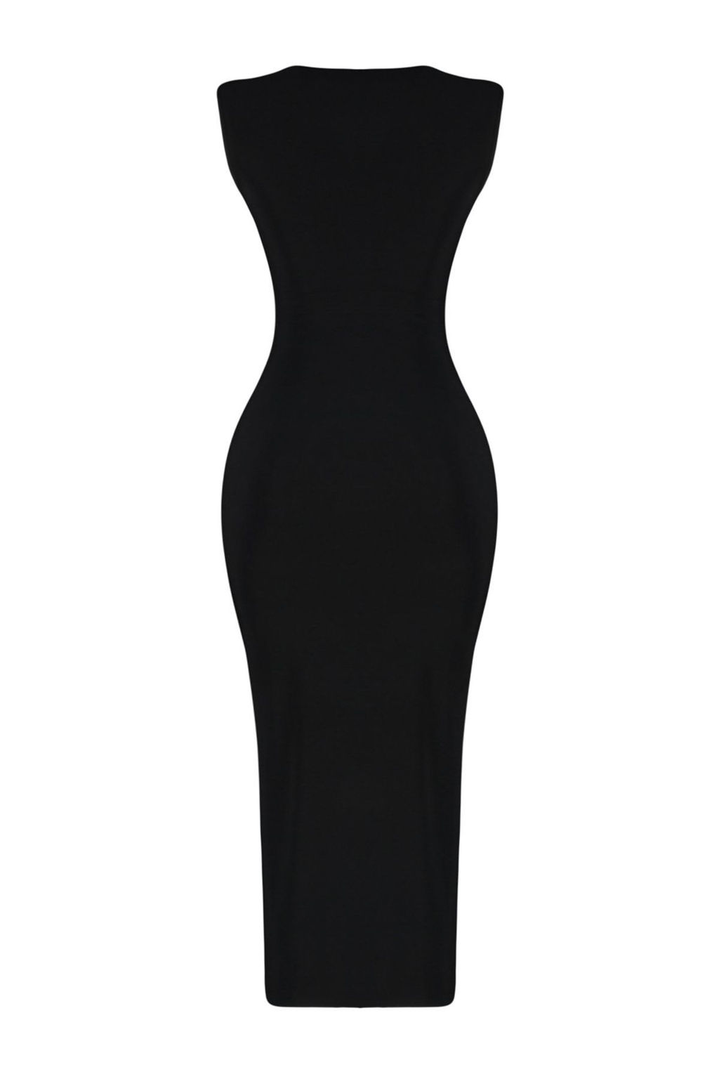 TRENDYOLMILLA Siyah Fitted/Vucuda Oturan Buzgu Detayl? Midi Esnek Orme Kalem Elbise TWOSS23EL00751  фото 13