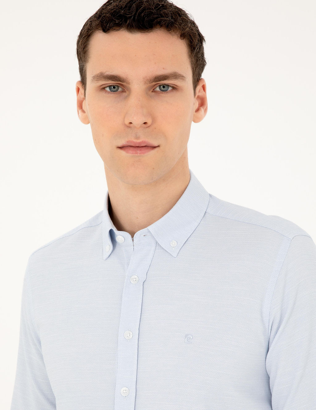 A__k Mavi Slim Fit Uzun Kollu G_mlek - Pierre cardin фото 2