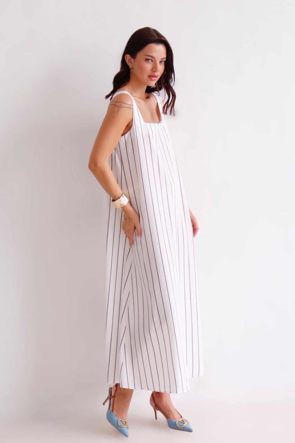 Martichelli Платье белое в полоску  фото 17