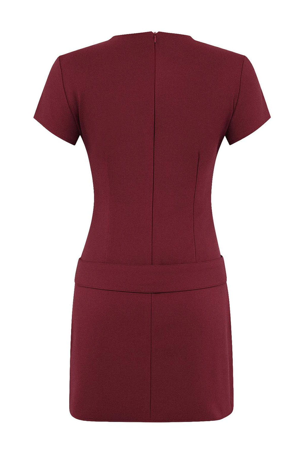 Bordo Kemerli K?sa / Mini Dokuma Elbise TWOSS26EL00057