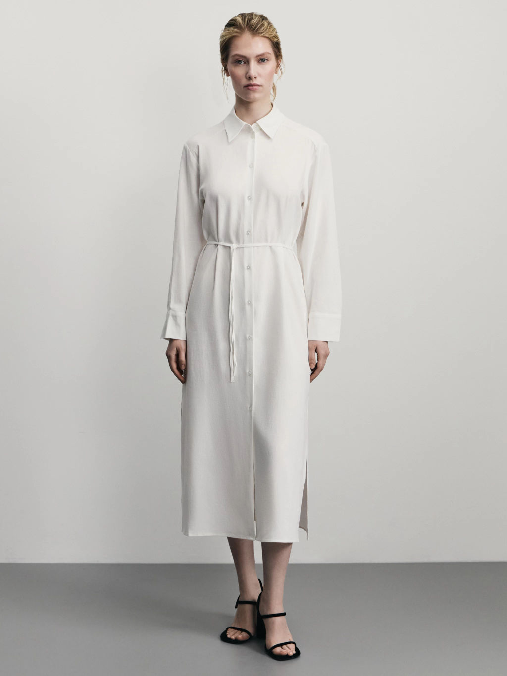 Платье-рубашка изо льна / Zarina  фото 4