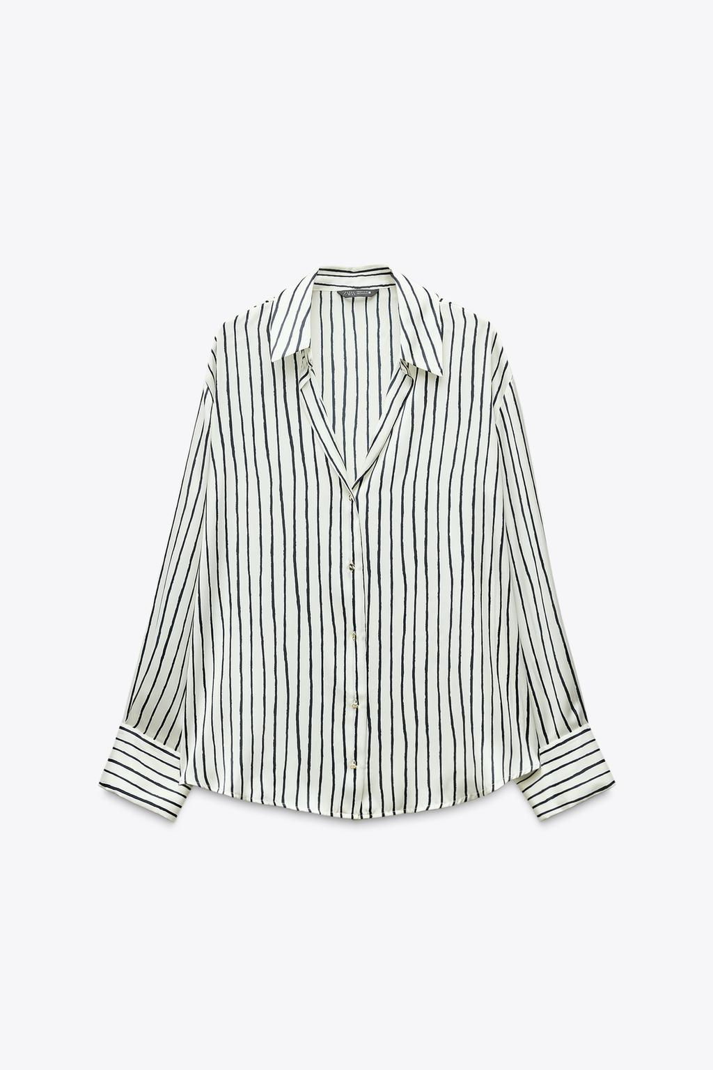 STRIPED SATIN SHIRT - Zara фото 4