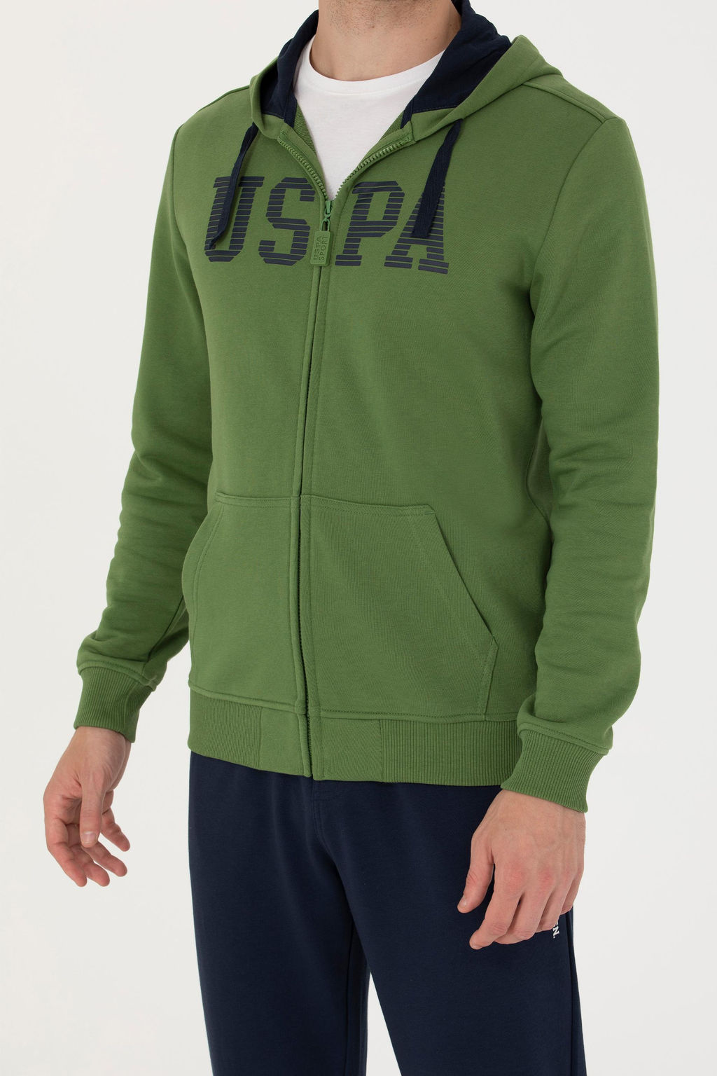 U. S. Polo Assn Мужской зеленый вязаный кардиган с капюшоном - U.s. polo assn фото 20