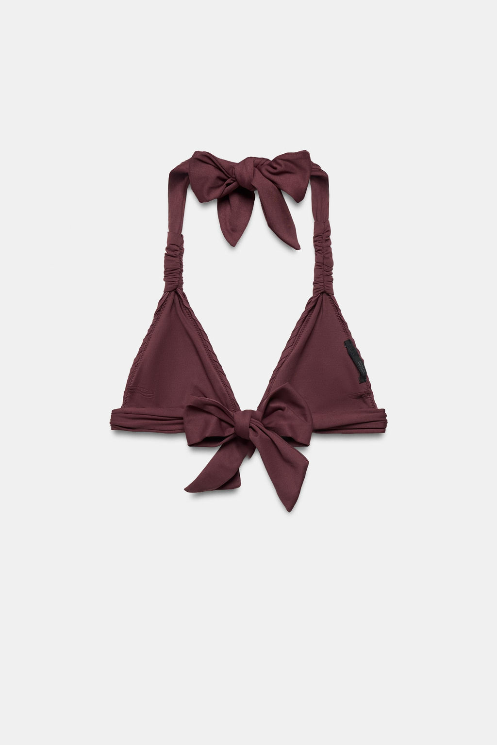 TOP BIKINI TRIANGULAR PLISADO / Marr?n - Zara фото 5
