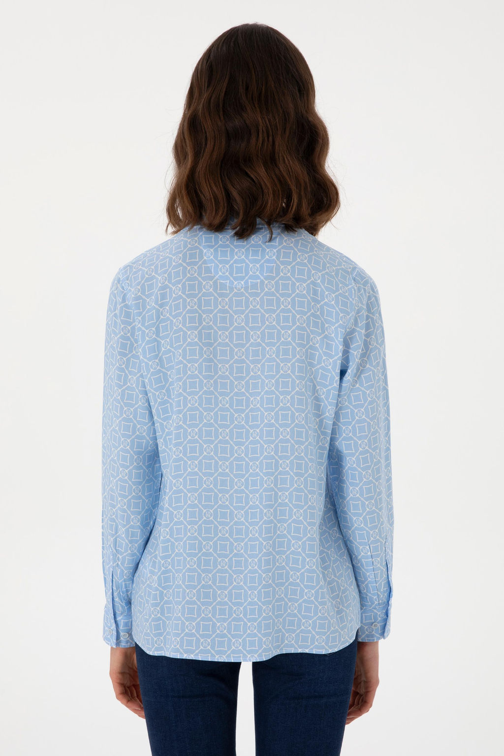 Kad_n A__k Mavi Uzun Kollu G_mlek Sepette S_rpriz _ndirim - U.s. polo assn фото 5