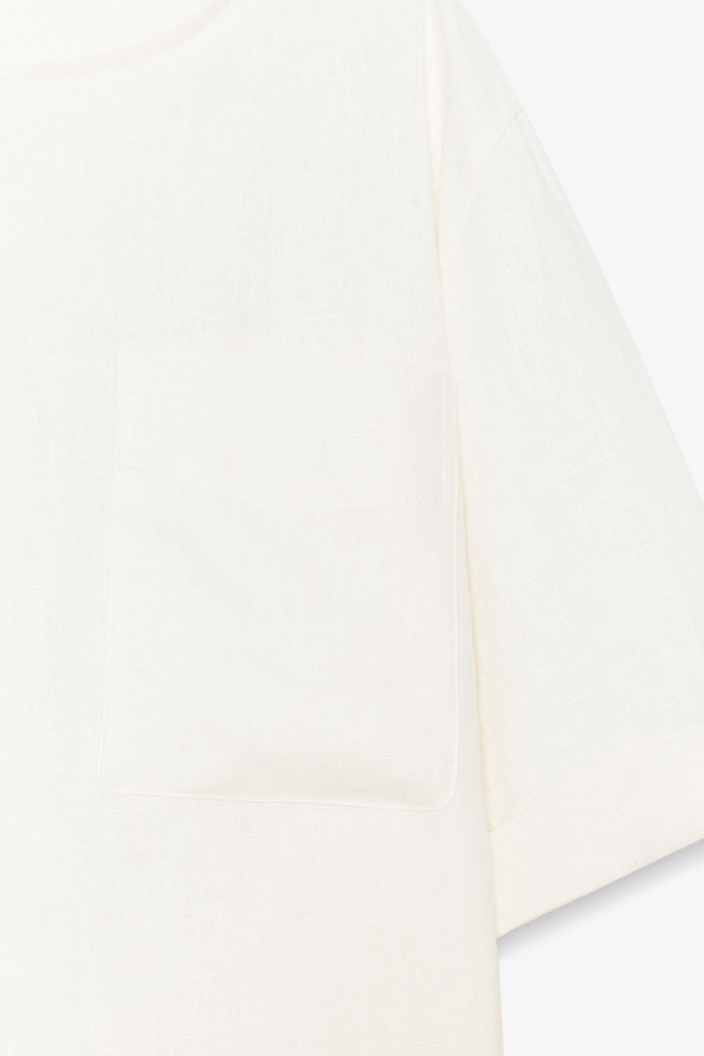 ZW COLLECTION LINEN SHORT SLEEVE TOP - Zara фото 7