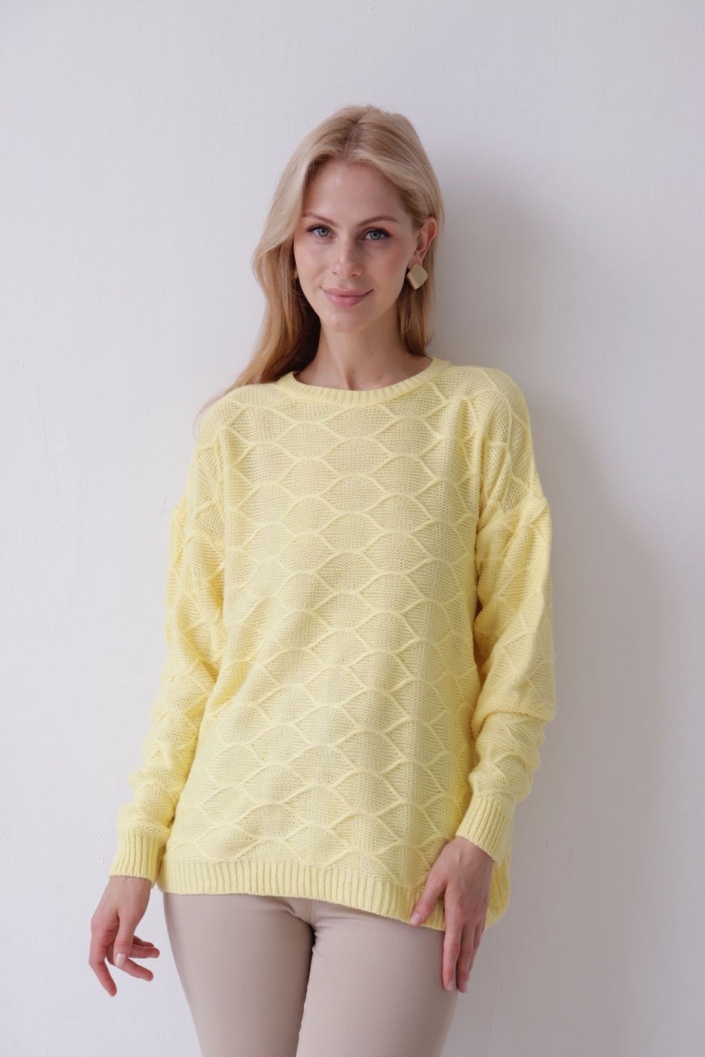 Джемпер удлиненный лимонный с шерстью альпака - Martichelli фото 4