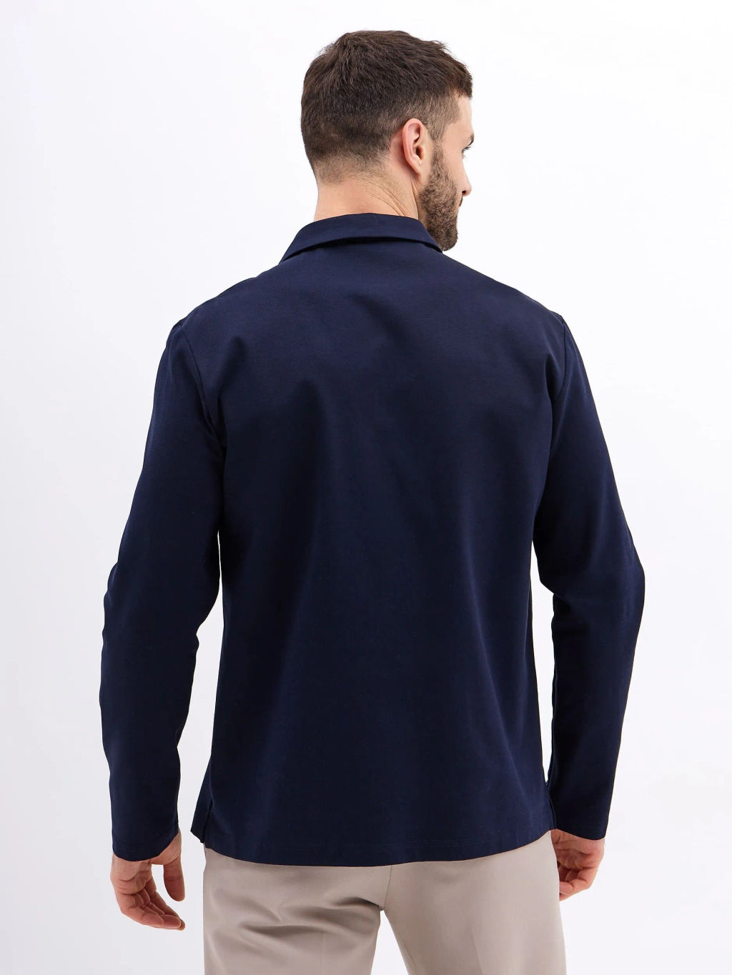 Джемпер мужской с воротником поло GREG G155-TO1246T-LT1634 (синий)