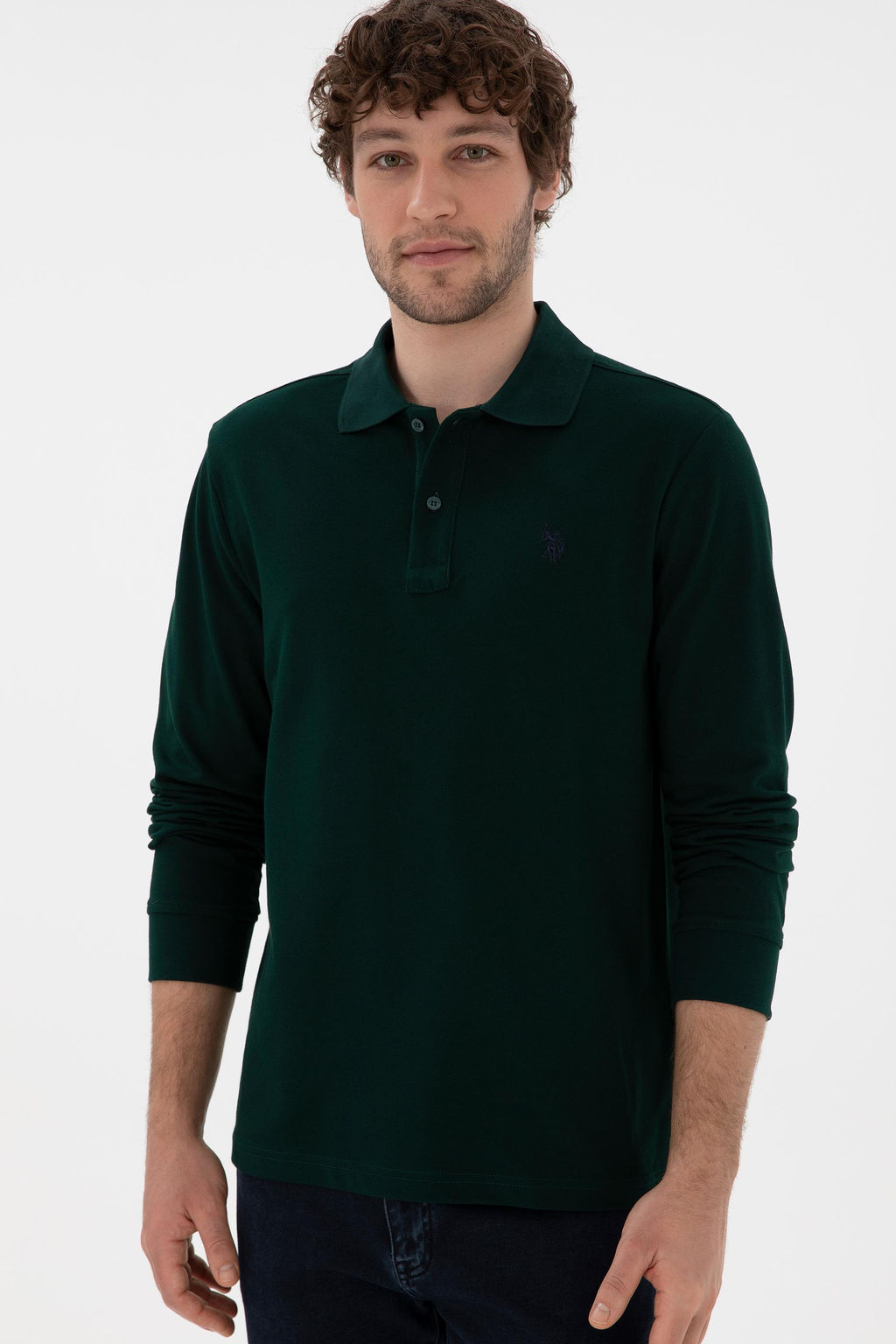 Мужская темно -зеленая базовая толстовка Неожиданная скидка в корзине - U.s. polo assn фото 3