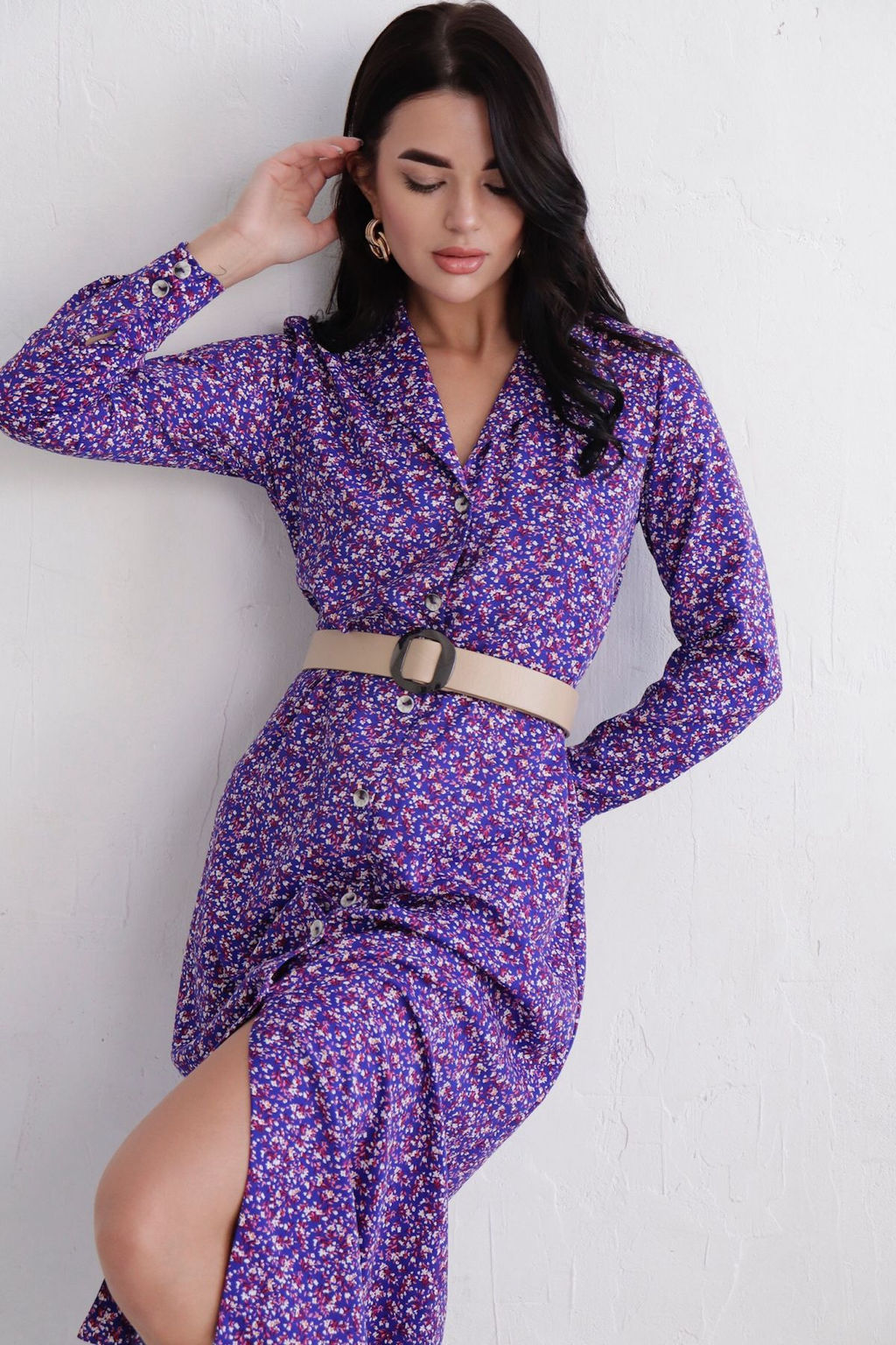 Платье-рубашка с английским воротником принт - Martichelli фото 300