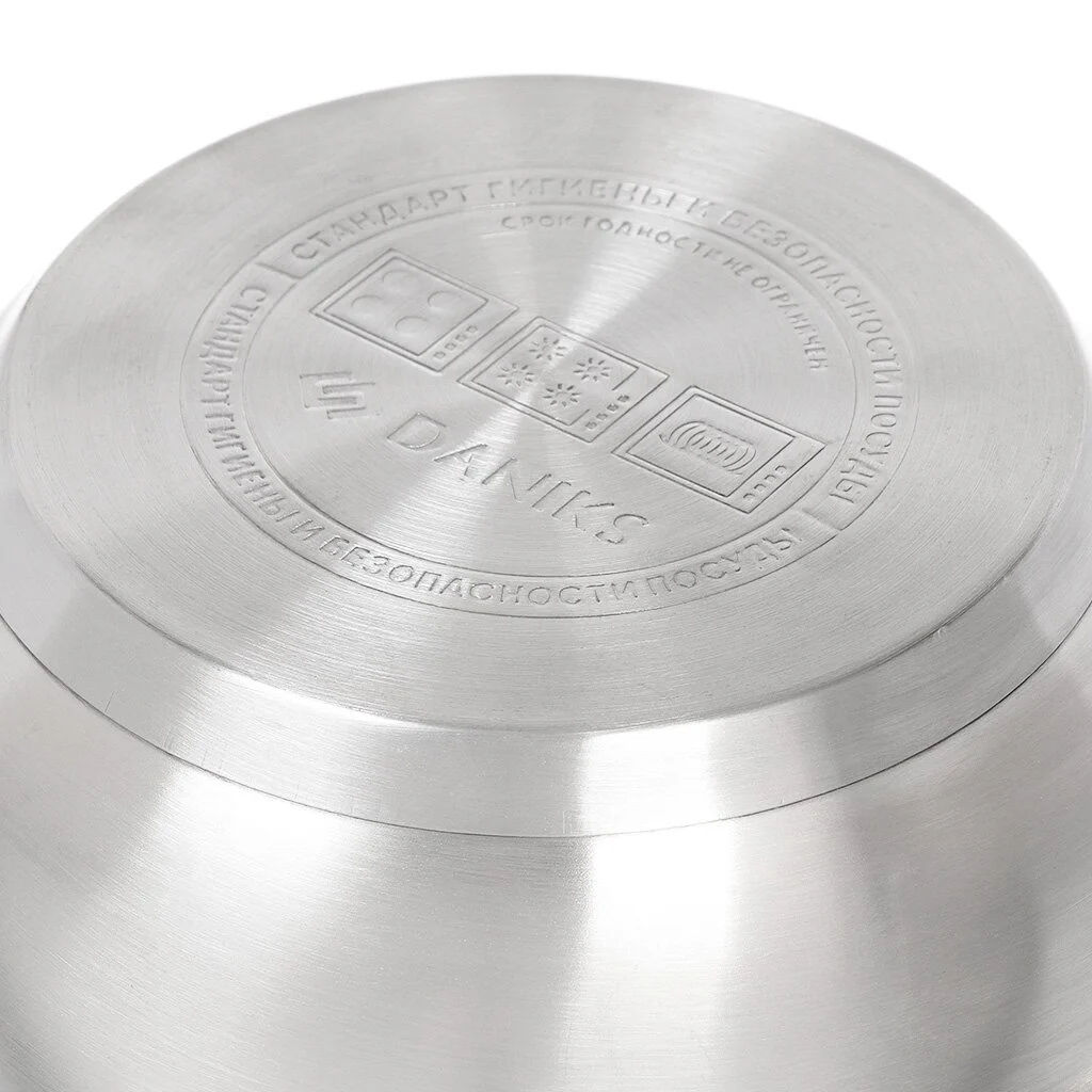 Кастрюля нерж КЛАССИКА 3л(2,9л) ст/крыш мет/руч матов 18см SD-18 (204072) /DANIKS/  фото 6