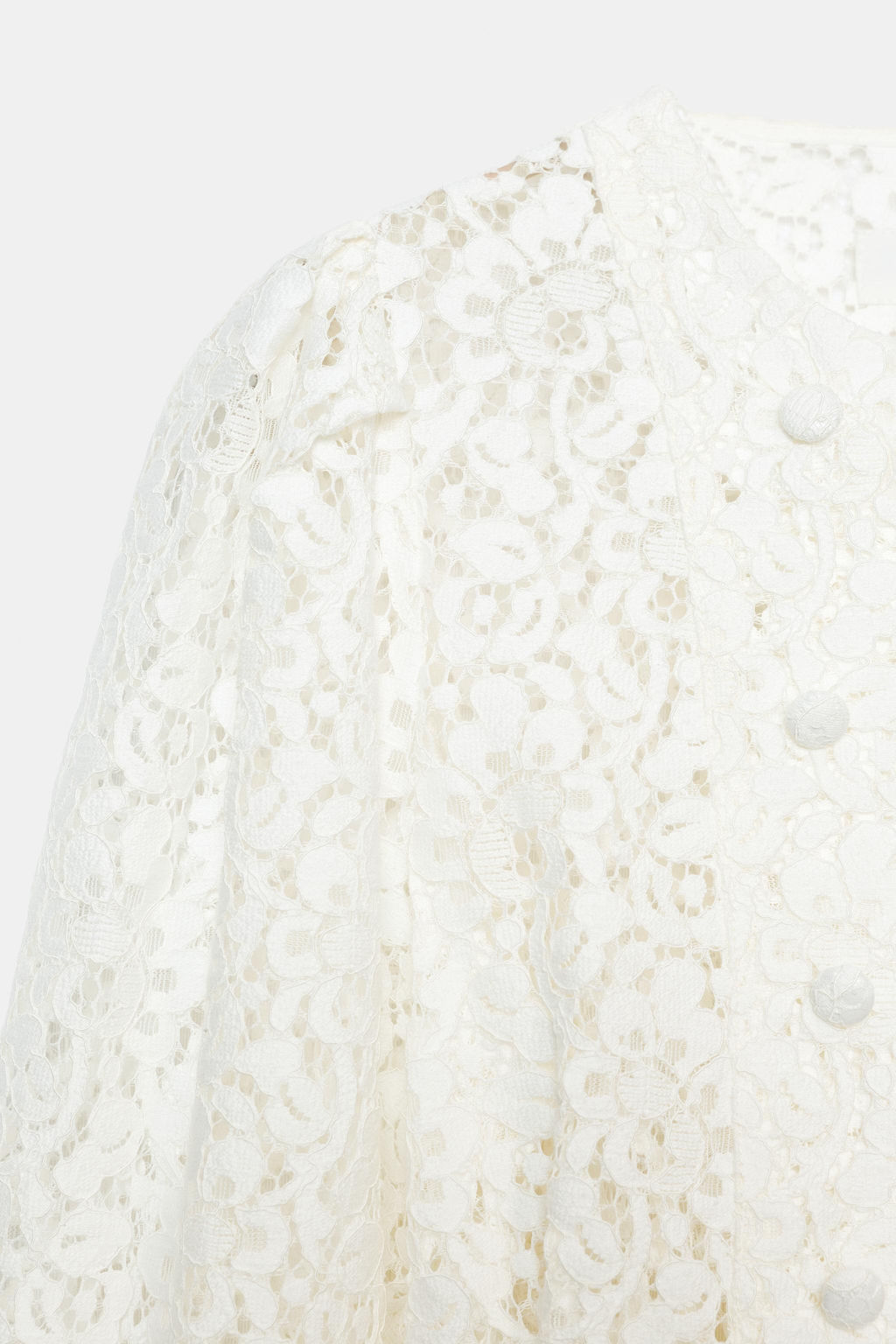 CHAQUETA CRUZADA ENCAJE / Blanco - Zara фото 4