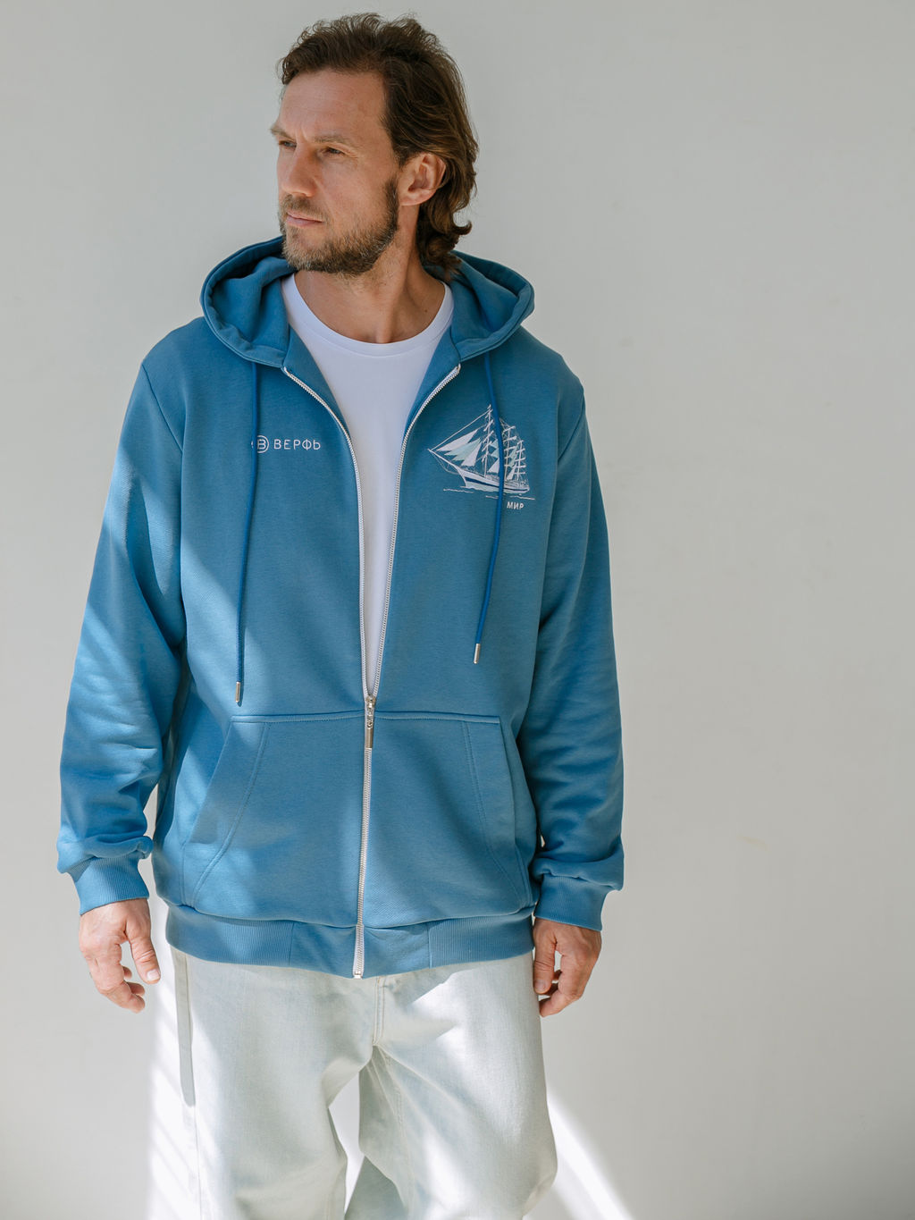 Толстовка мужская на молнии Мир