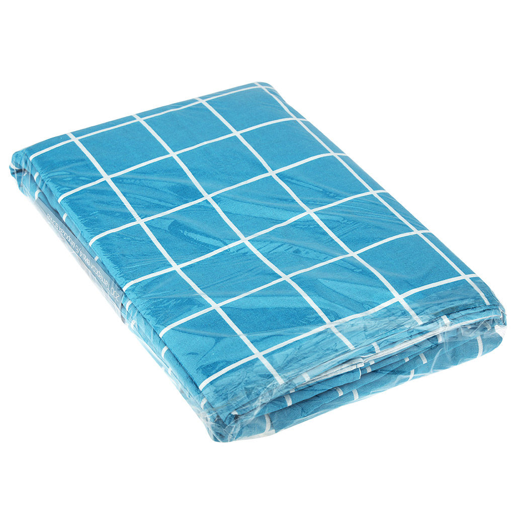 Постельное белье, комплект 1,5 спальный Таттерсол 4/6 морская волна, 3 предмета: пододеяльник на кнопках 145х215см, простыня 150х220см, 1 наволочка 50х70см с клапаном-запахом, поплин Комфорт 115г/м2, хлопок 100%, упаковка эконом ПВХ 32х41см, Д - Домашняя мода фото 3