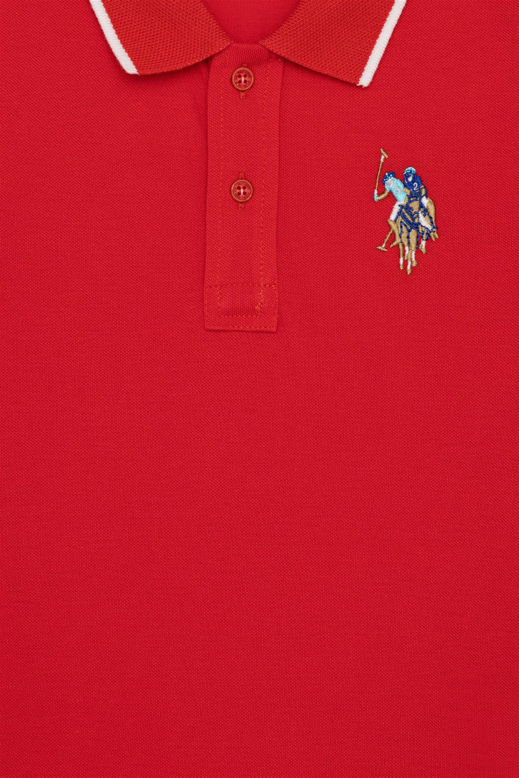 Красная футболка с воротником поло для мальчиков Basic - U.s. polo assn фото 7