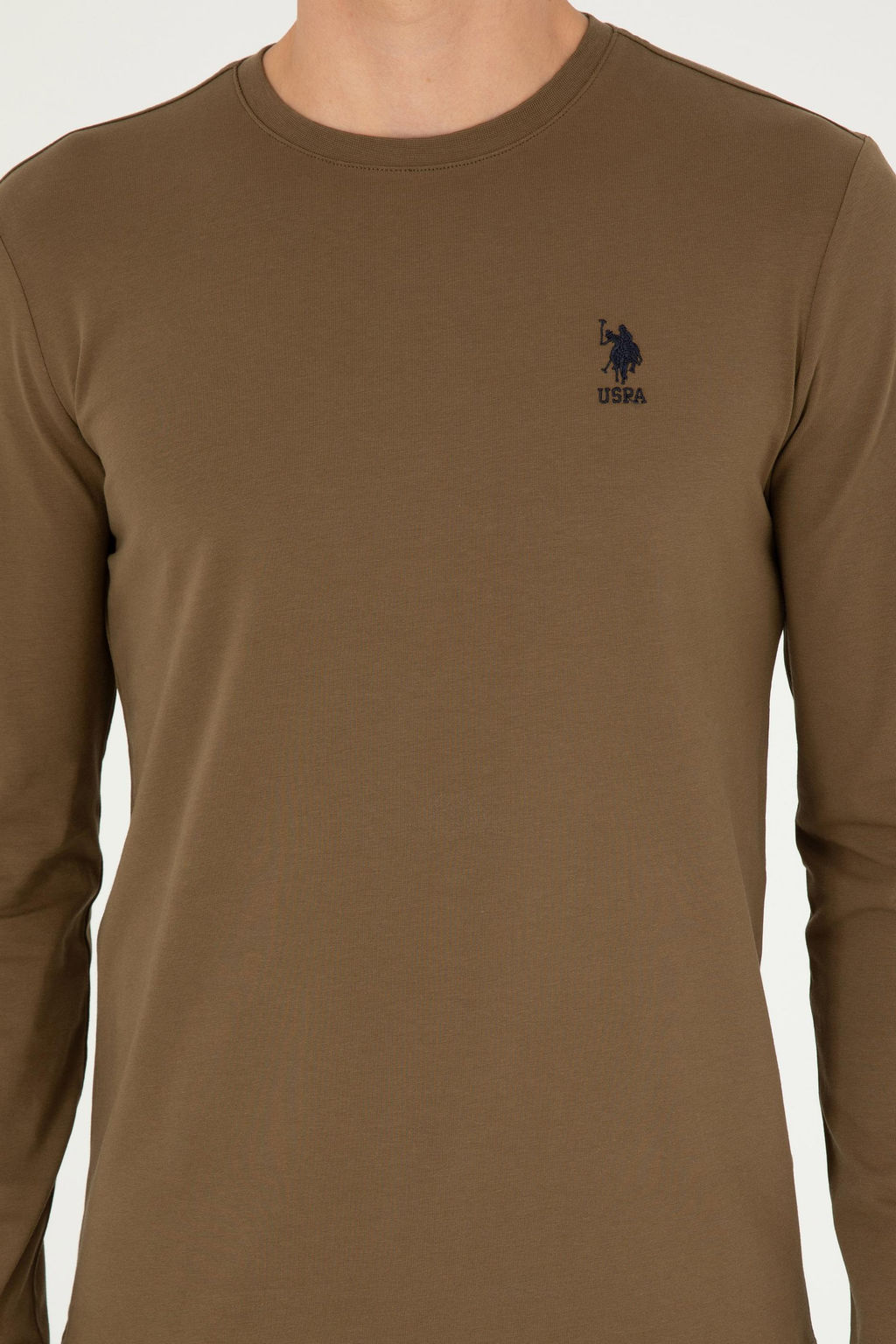 Мужской базовый свитшот цвета хаки - U.s. polo assn фото 6