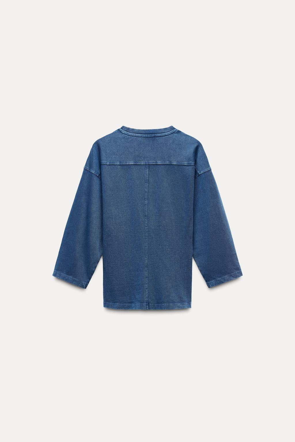 VARSITY WASHED EFFECT T-SHIRT - Zara фото 7