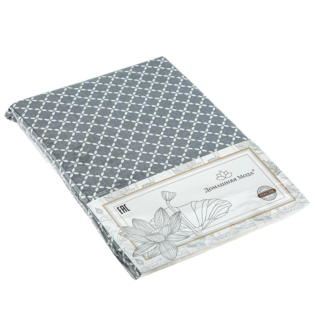 Простыня 2-х спальная на резинке Вестерн серый 140х200см, свесы 27см, бязь Комфорт 121г/м2, хлопок 100%, упаковка классическая ПВХ 28х41см, Домашняя мода (Россия)  фото 2