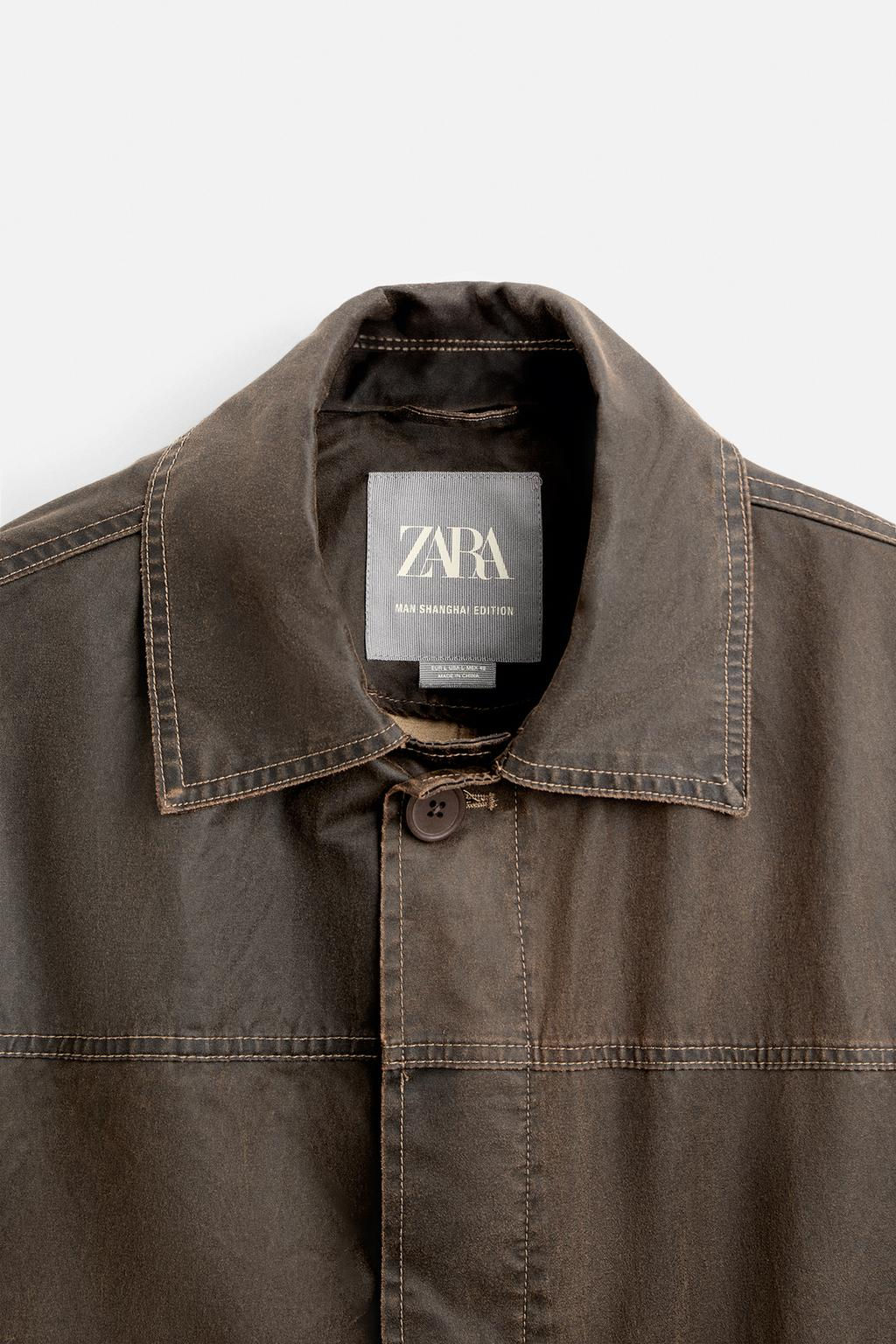 WAXED-FINISH WASHED COAT - Zara фото 9