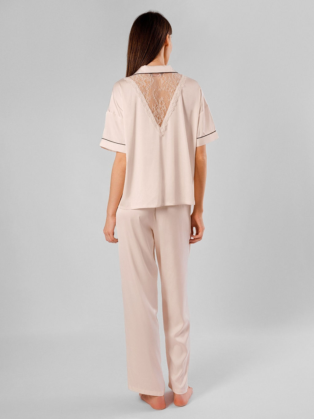 Пижама домашняя Indefini рубашка и брюки из полиэстера  фото 6