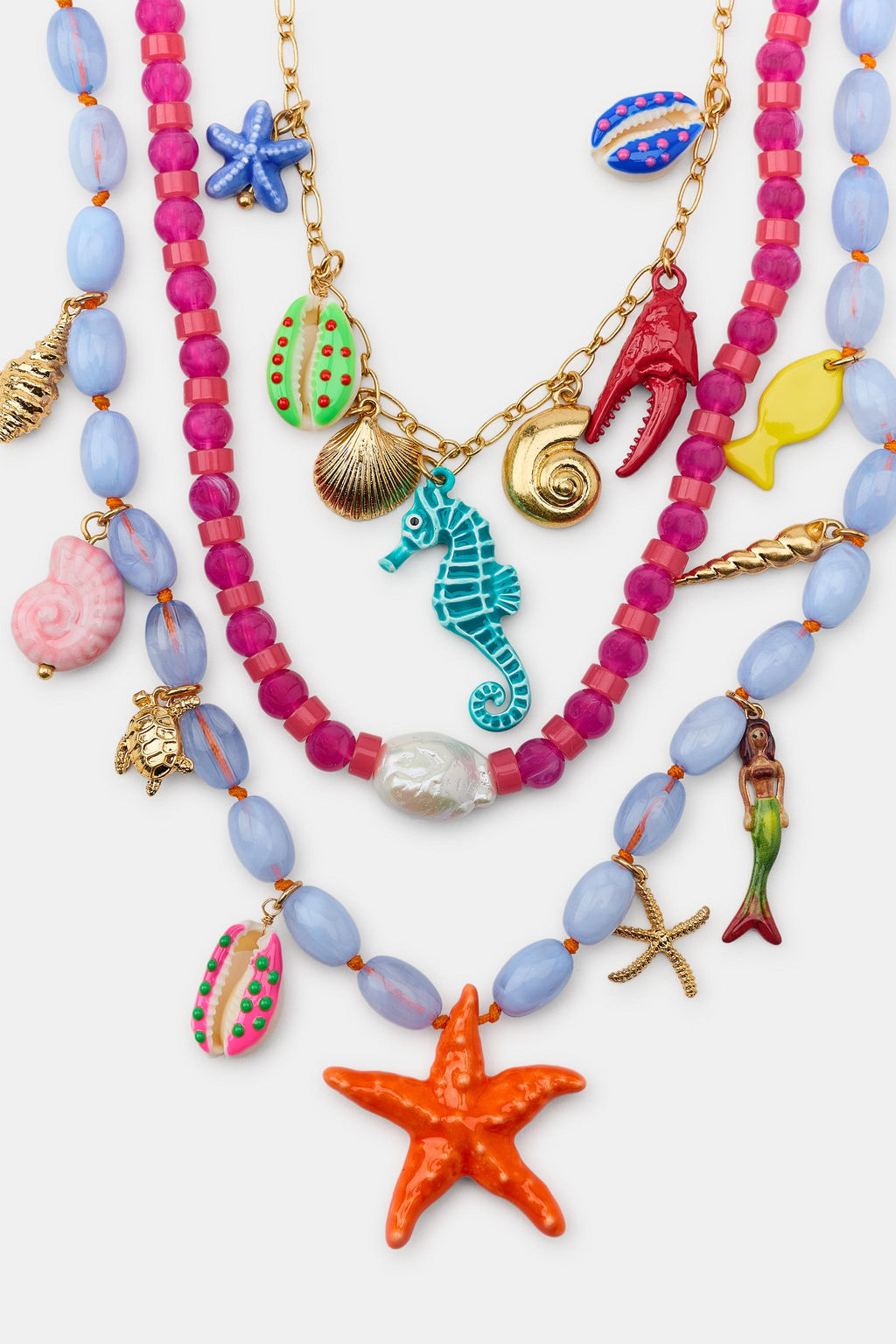 PACK 3 COLLARES CHARMS MARINOS / Multicolor - Zara фото 3