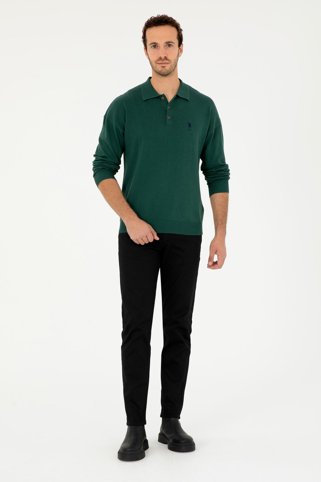 Erkek Koyu Ye_il Basic Kazak