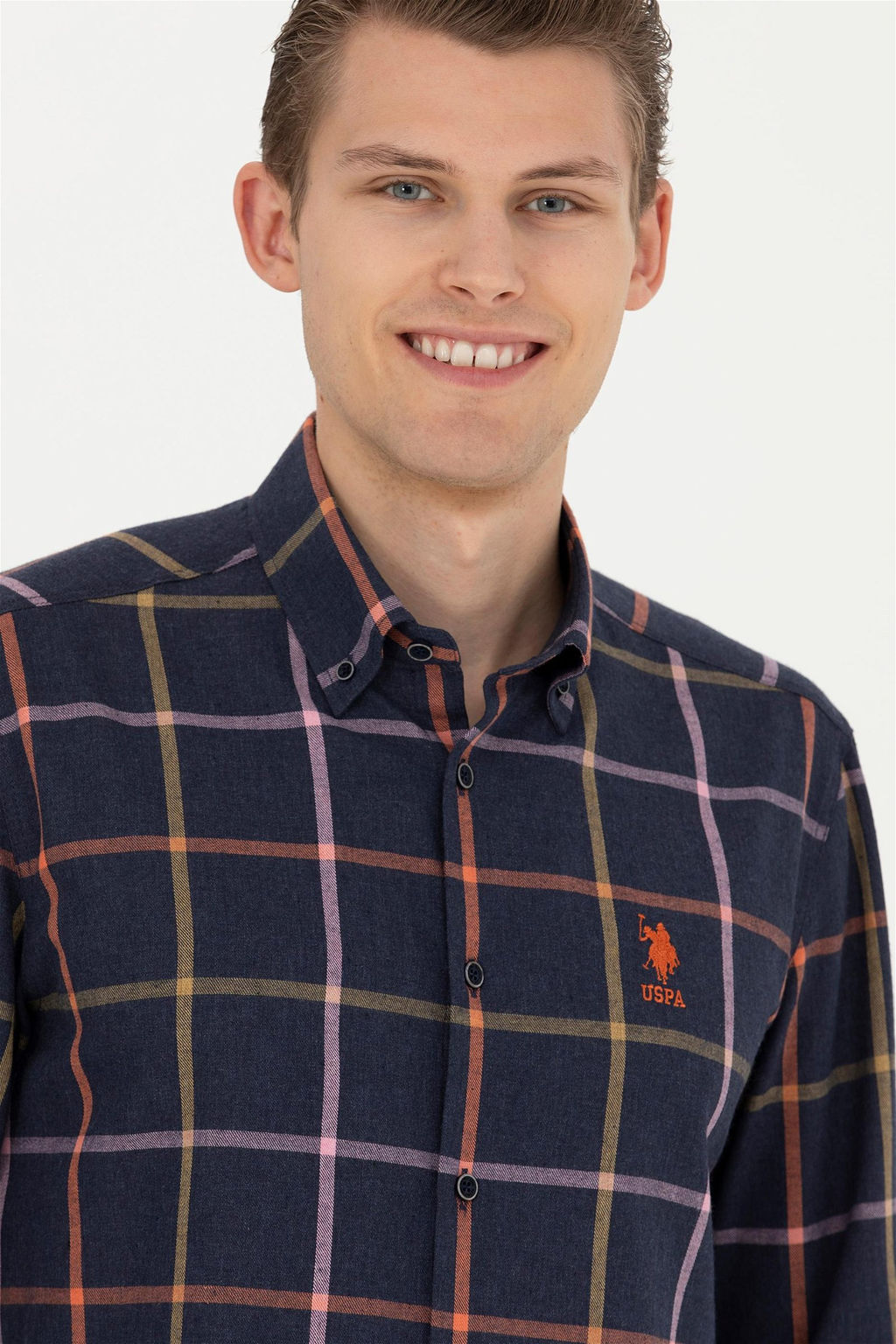 Мужская темно-синяя рубашка с длинным рукавом - U.s. polo assn фото 2