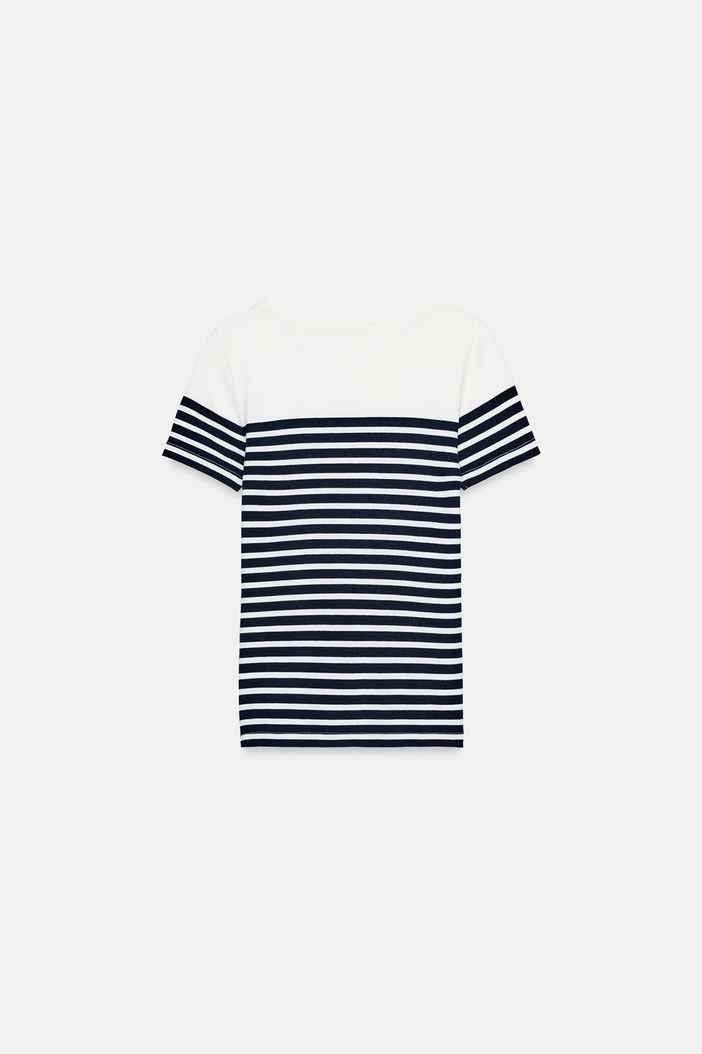 CAMISETA RAYAS MANGA CORTA / Crudo / Azul - Zara фото 7