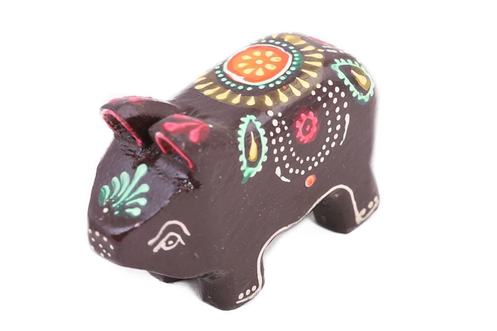 Статуэтка Свинья (дерево,росипсь) №Дж40/1 - Ганг фото 2