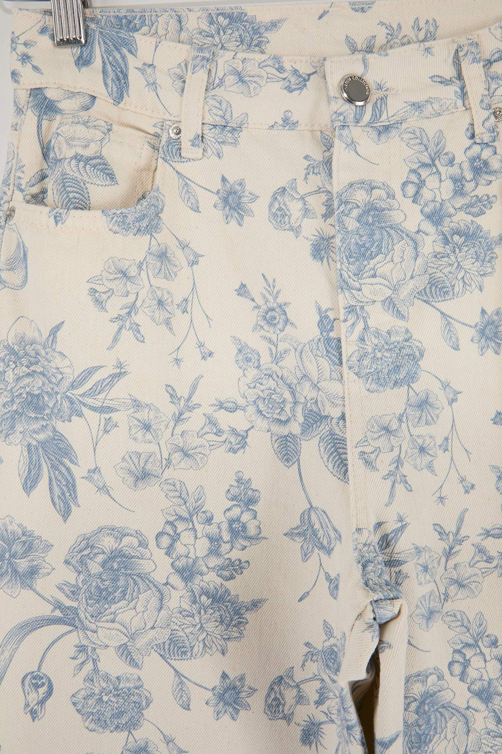 Cok Renkli DOKUMLU Cicek Bask?l? %100 Pamuk Yuksek Bel Wide Leg Jeans TWOSS26JE00222 - Trendyolmilla фото 2