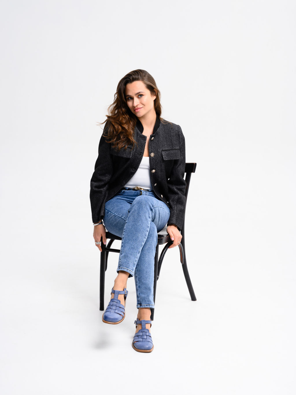 Босоножки 5035.23663bе. Вакса джинс+коричневый