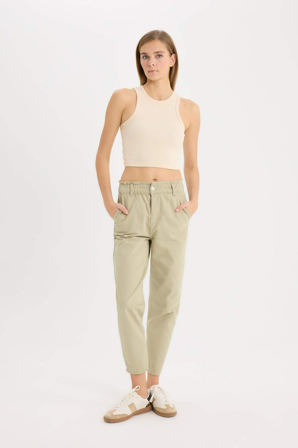 Paperbag Gabardin Pantolon Standart Paca Cepli - Defacto фото 3