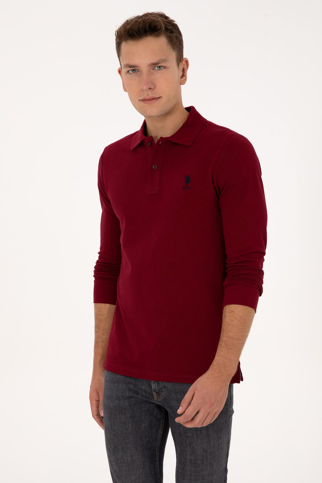 Erkek Bordo Basic Sweatshirt