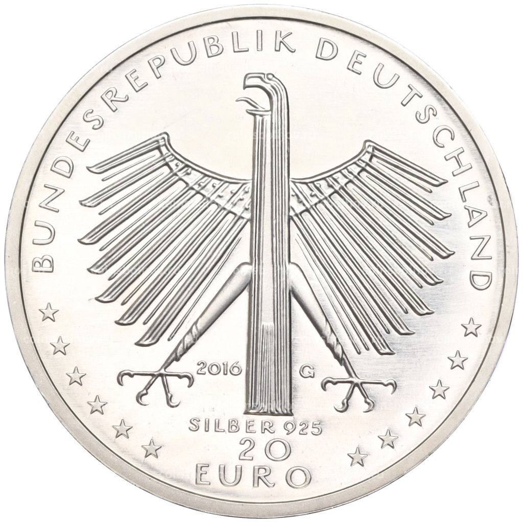 Монета 20 евро 2016 года Германия 125 лет со дня рождения Отто Дикса