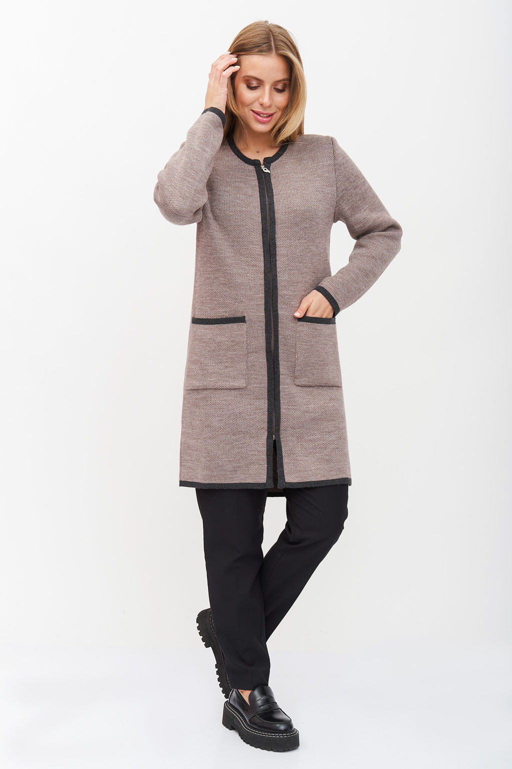 Кардиган В 1864/кофейно-серый (1270) - Злата Стиль фото 7