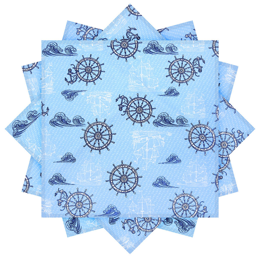 Морское путешествие Салфетки сервировочные, комплект 4шт, 45х45см, плотность 186г/м2, премиум хлопок 100%, Домашняя мода (Россия)  фото 2