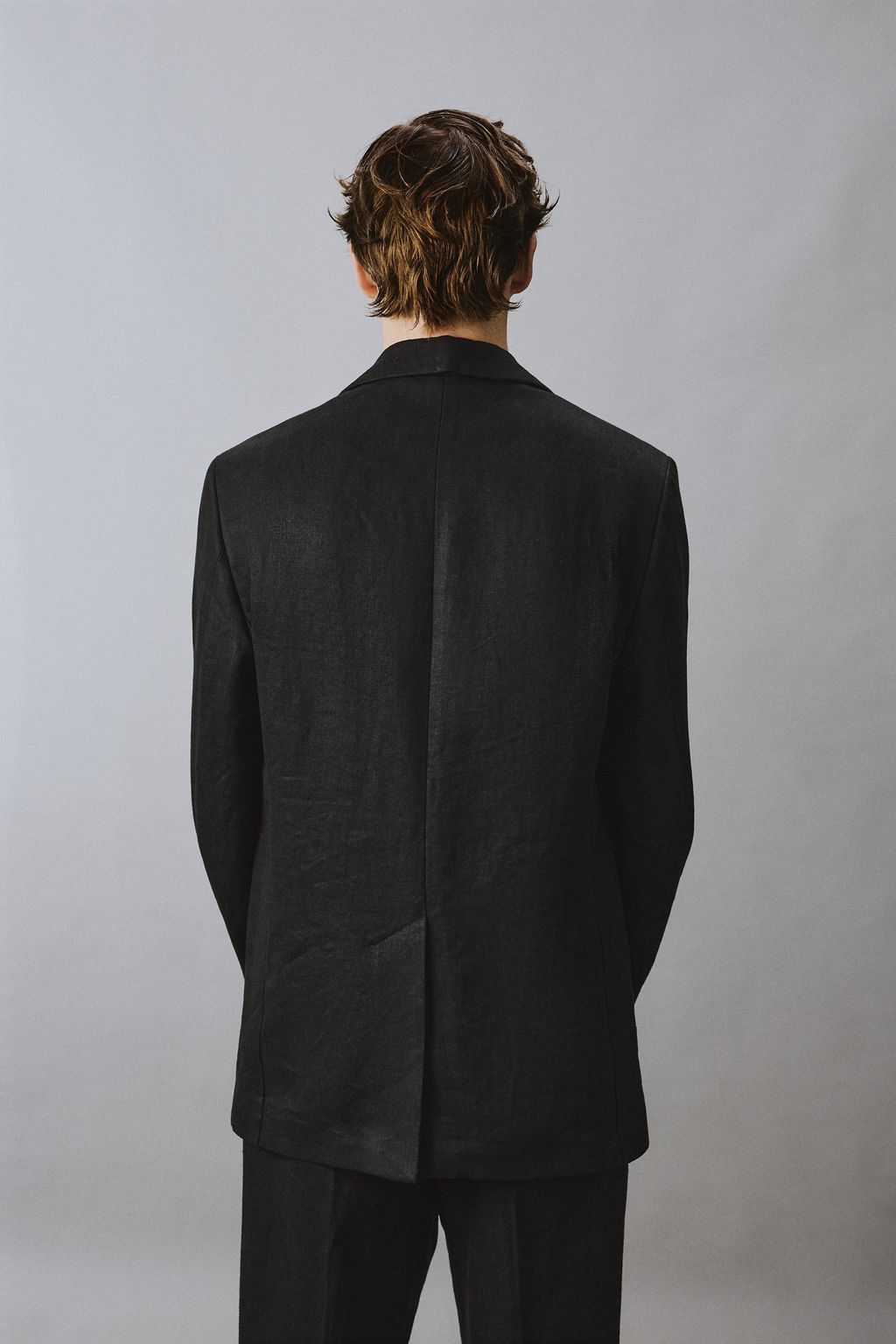 BLAZER TRAJE TWILL 100% LINO AARON LEVINE X ZARA / Negro  фото 3