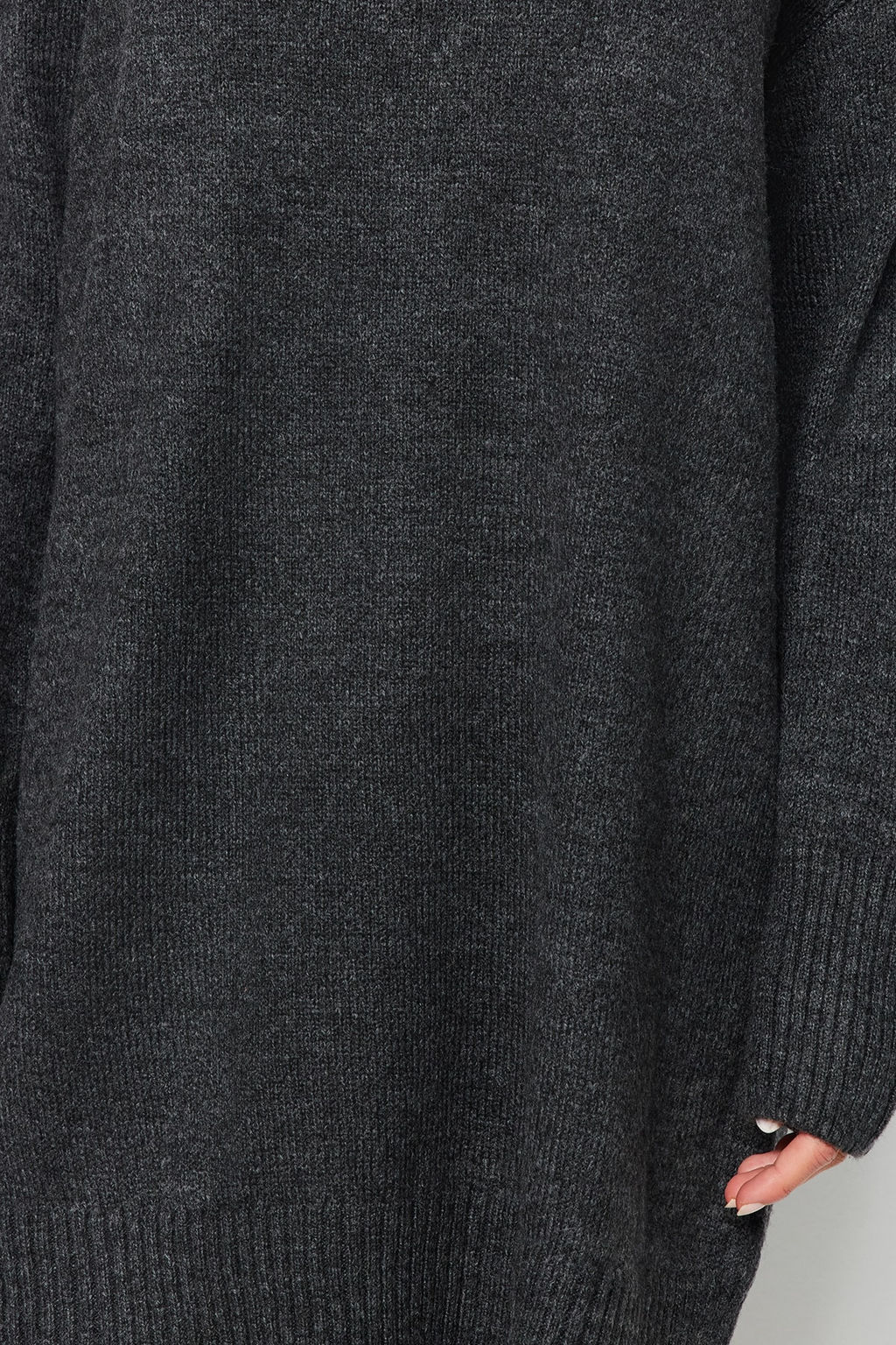 TRENDYOLMILLA Antrasit Mini Triko Super Genis Kal?p Yumusak Dokulu Elbise TWOAW24EL00035  фото 4