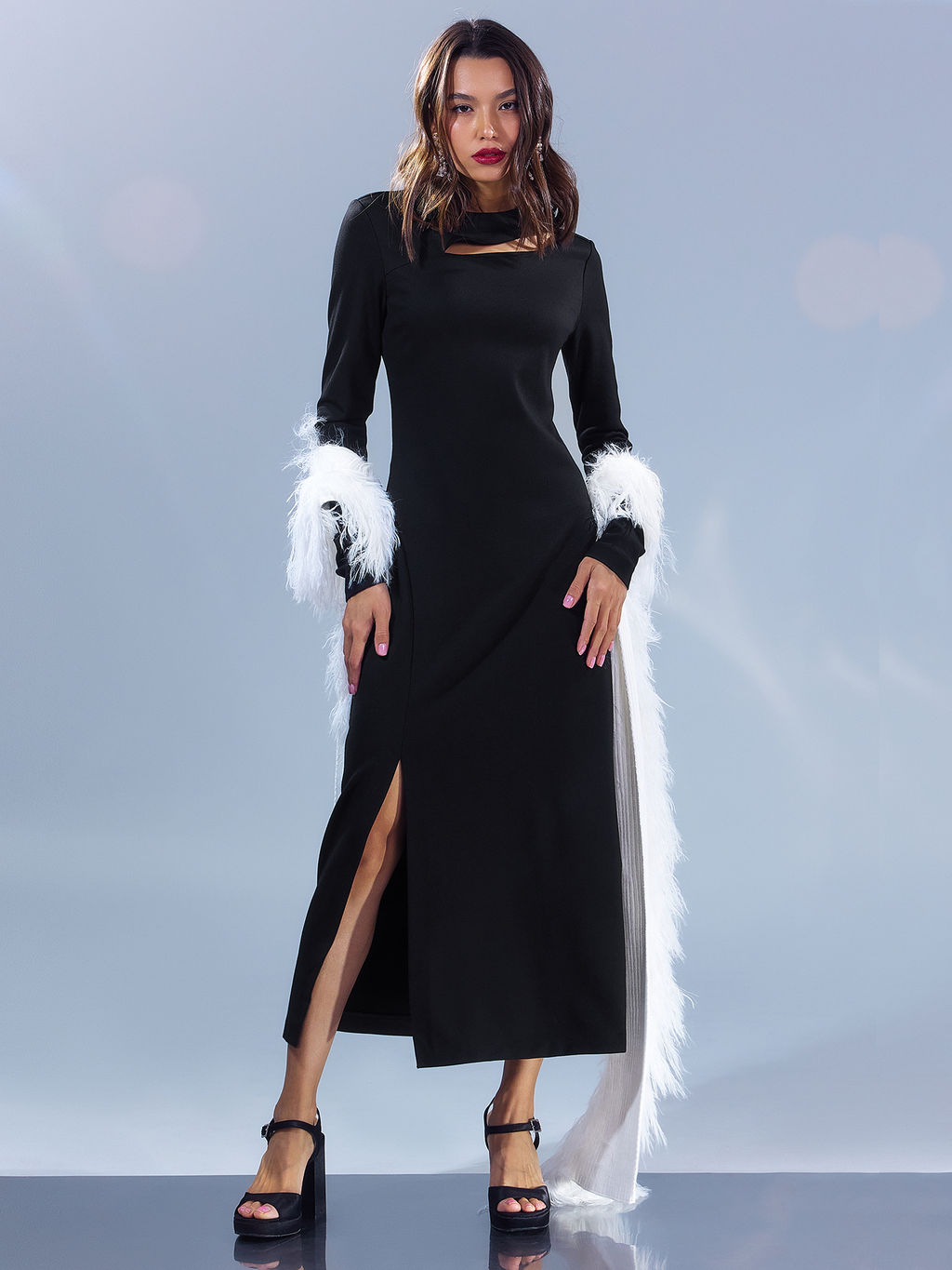 Платье женское макси в черном цвете - Mark formelle фото 2